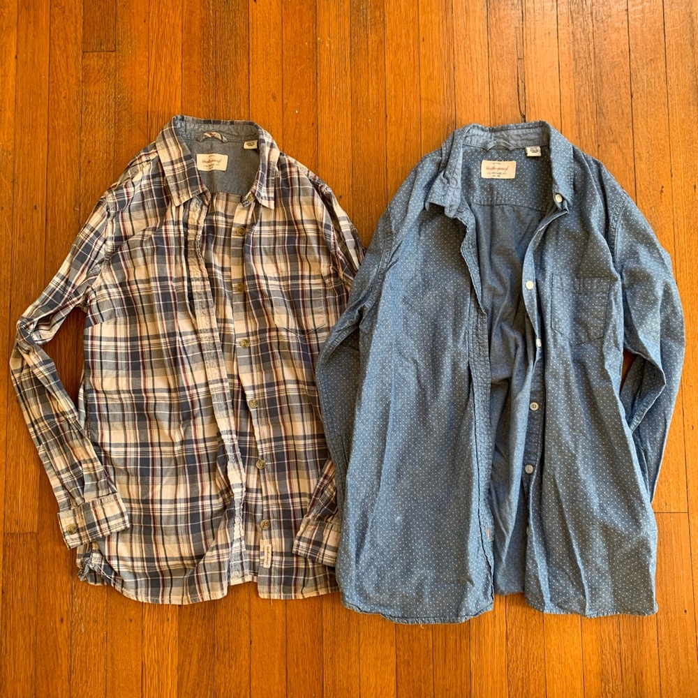 Bundle of 2 Button-down Weatherproof Vintage Shirts perfect for Fall